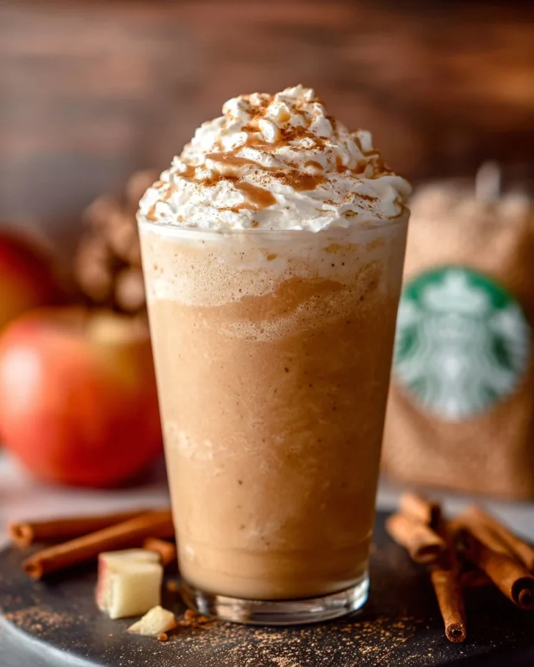 Apple Crisp Frappuccino recipe with oat milk, Starbucks copycat drink