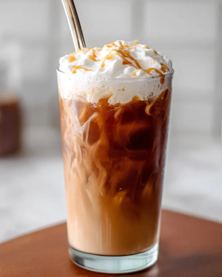 Homemade caramel iced coffee inspired by Starbucks recipe