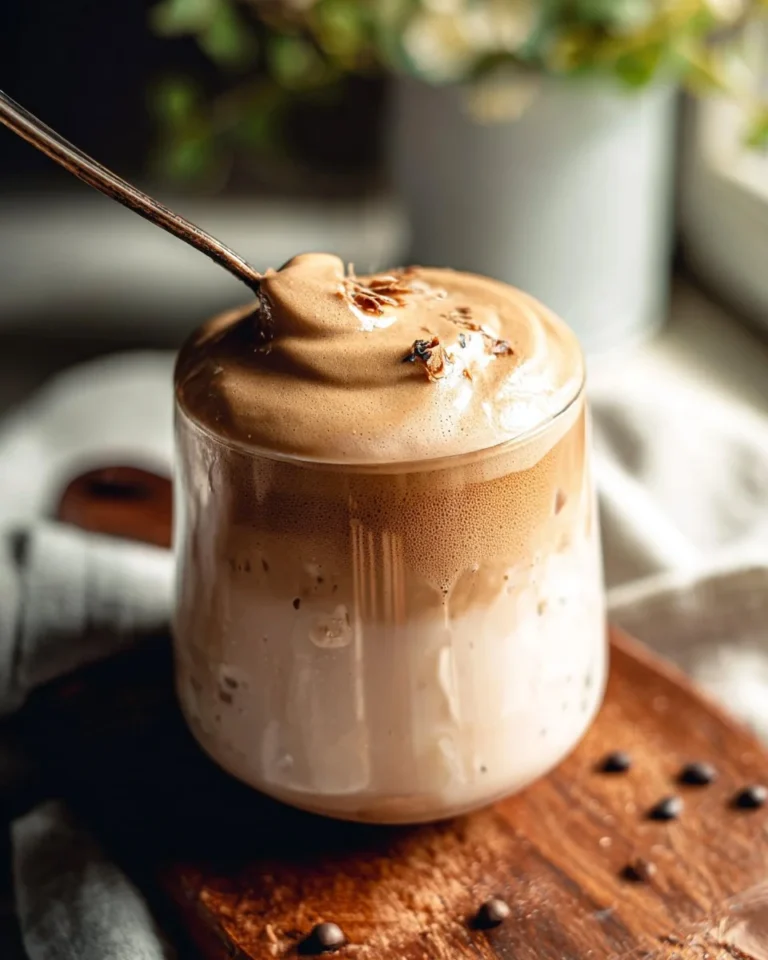 Coconut Whipped Coffee topped with creamy whipped coconut foam