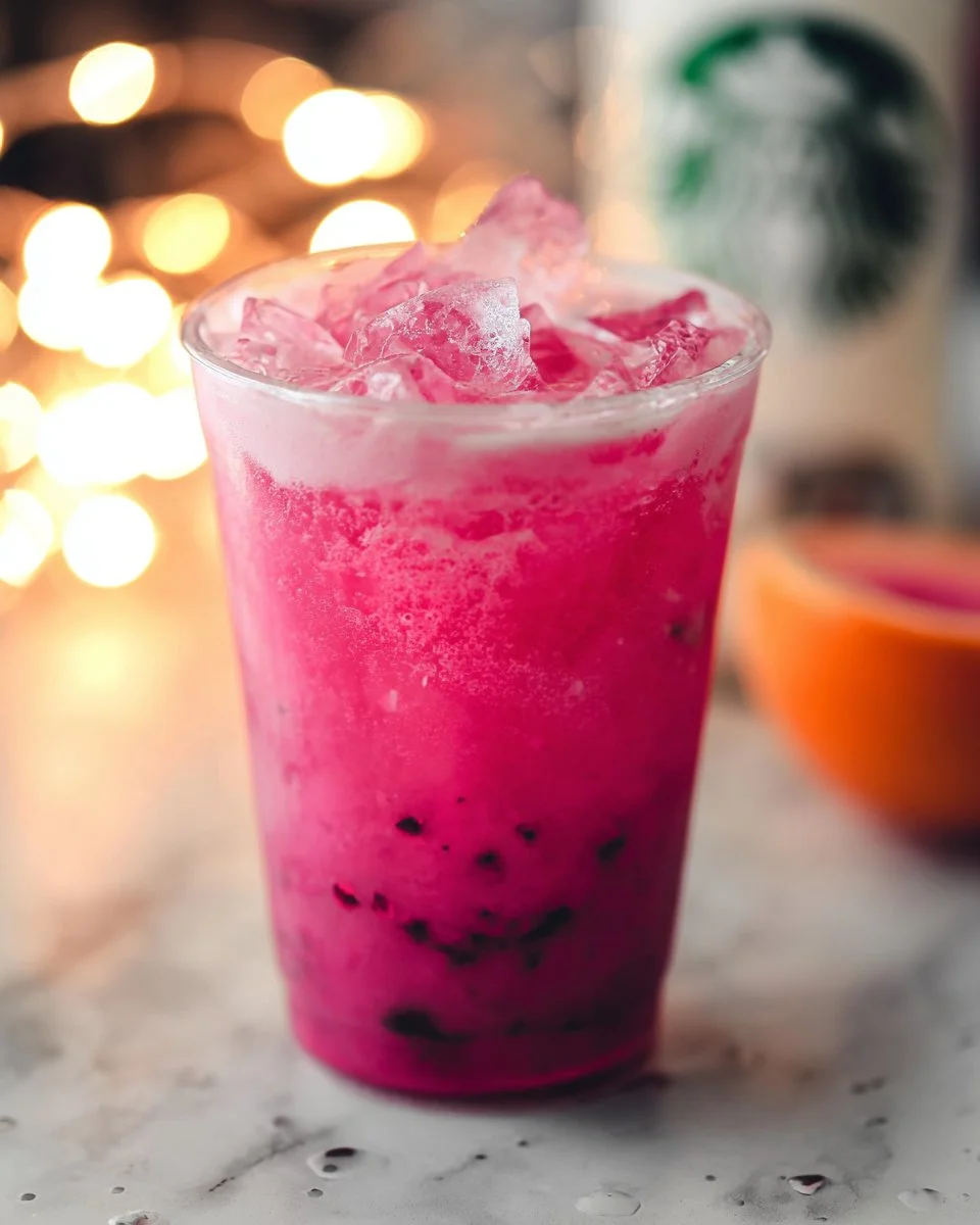Homemade Dragon Drink inspired by Starbucks recipe with vibrant colors and ingredients.