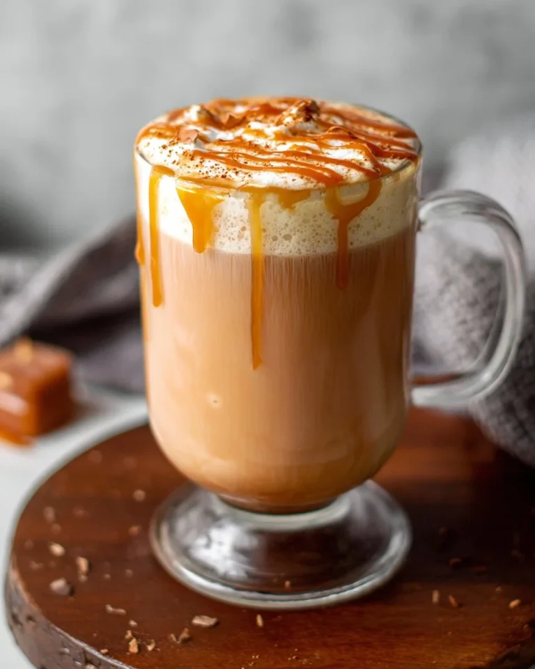 Homemade caramel latte inspired by Starbucks recipe