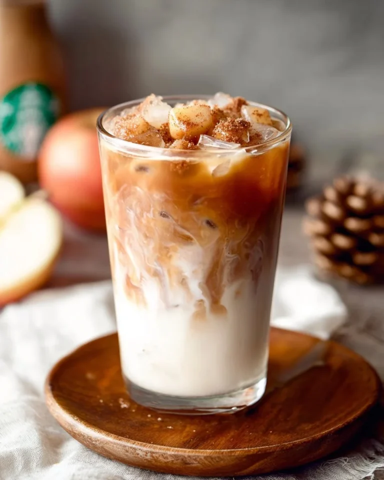 Iced Apple Crisp Macchiato Starbucks copycat recipe with fall flavors