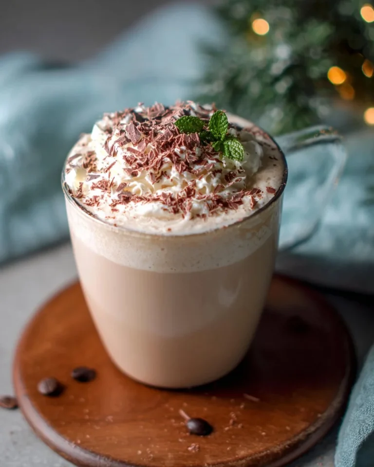Merry Mint White Mocha recipe inspired by Starbucks for a festive coffee treat