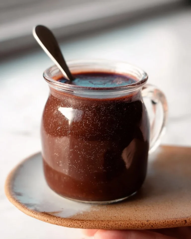 Homemade mocha sauce for coffee and desserts, inspired by Starbucks recipe.