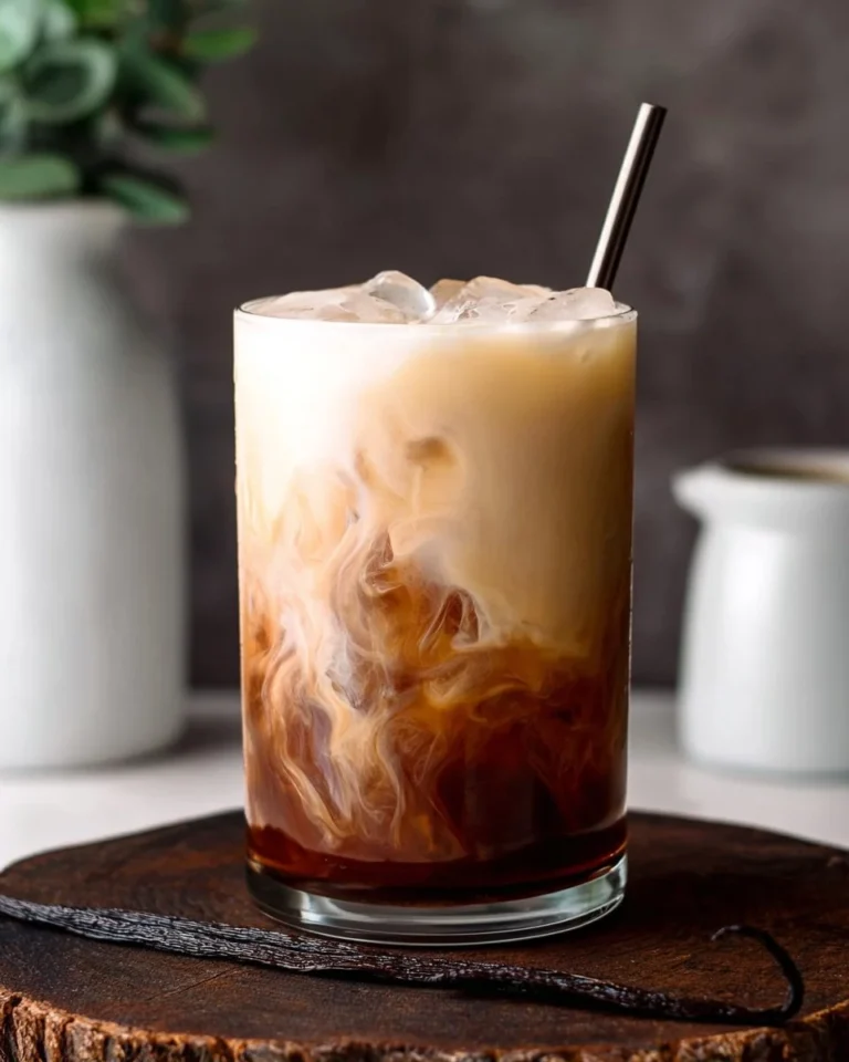 Delicious Vanilla Sweet Cream Cold Brew coffee in a glass