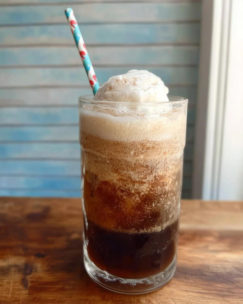 Delicious Cola Ice-Cream Float served in a tall glass with whipped cream.