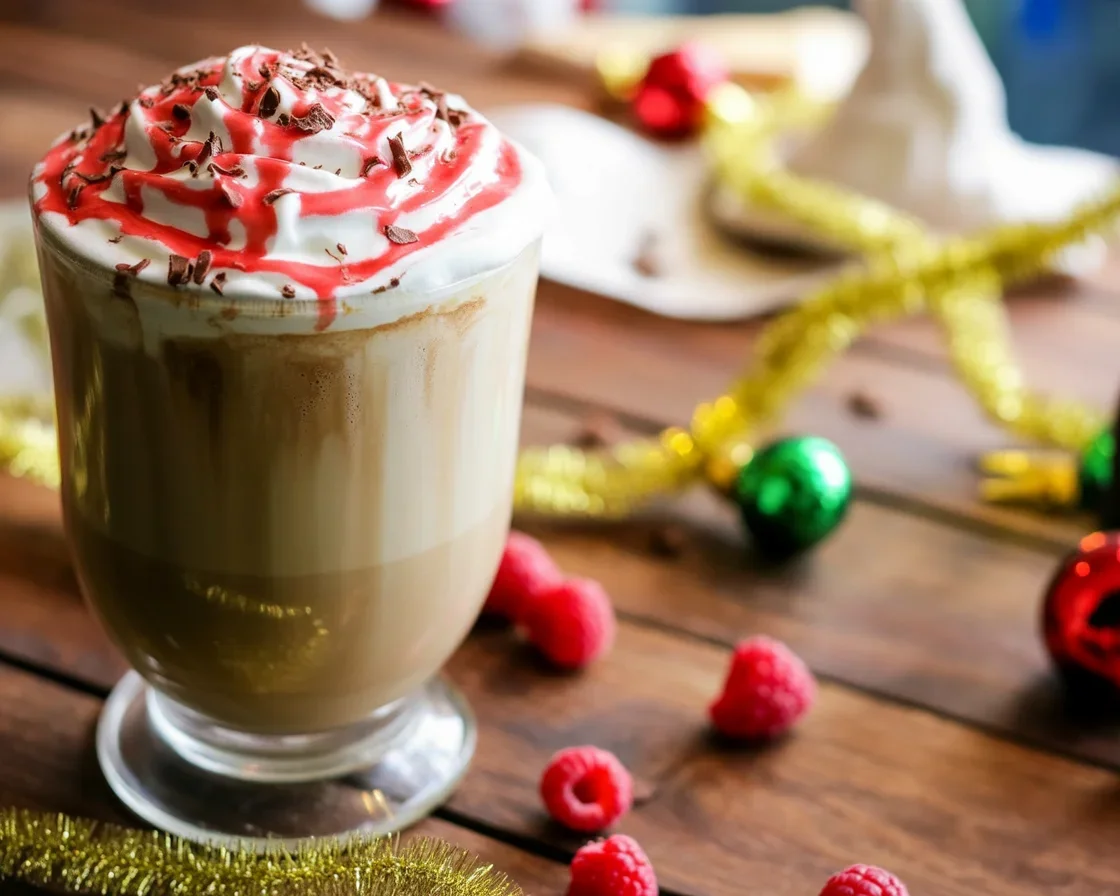 Delicious Raspberry Mocha made with chocolate syrup and steamed milk