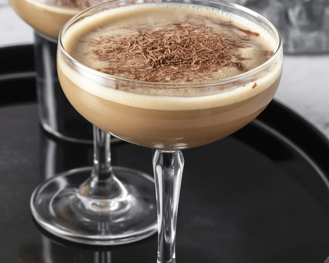 Creamy Vanilla Espresso Martini with Baileys and Kahlúa in a stylish glass