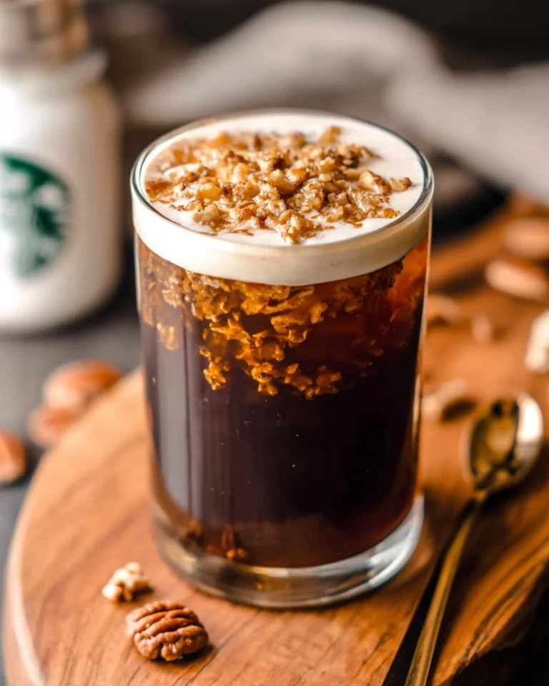 Delicious salted pecan crunch cold brew inspired by Starbucks recipe