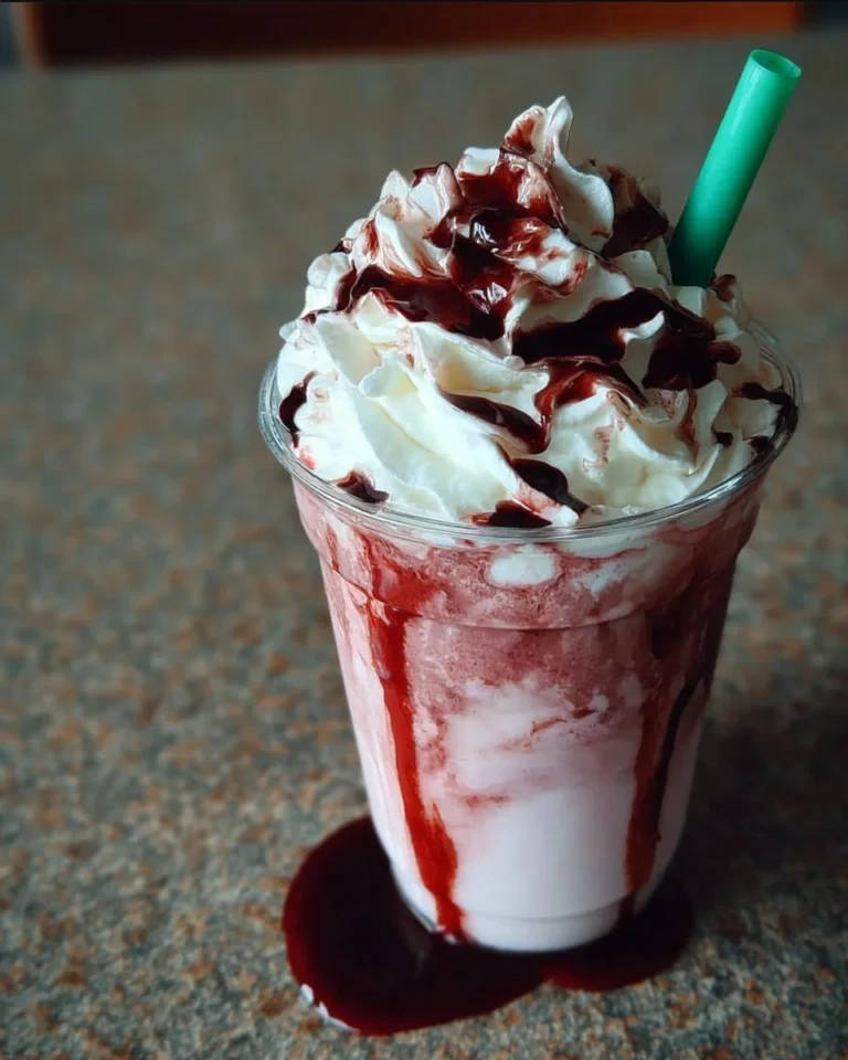 Zombie Frappuccino featuring vibrant green and purple colors with a spooky Halloween theme.