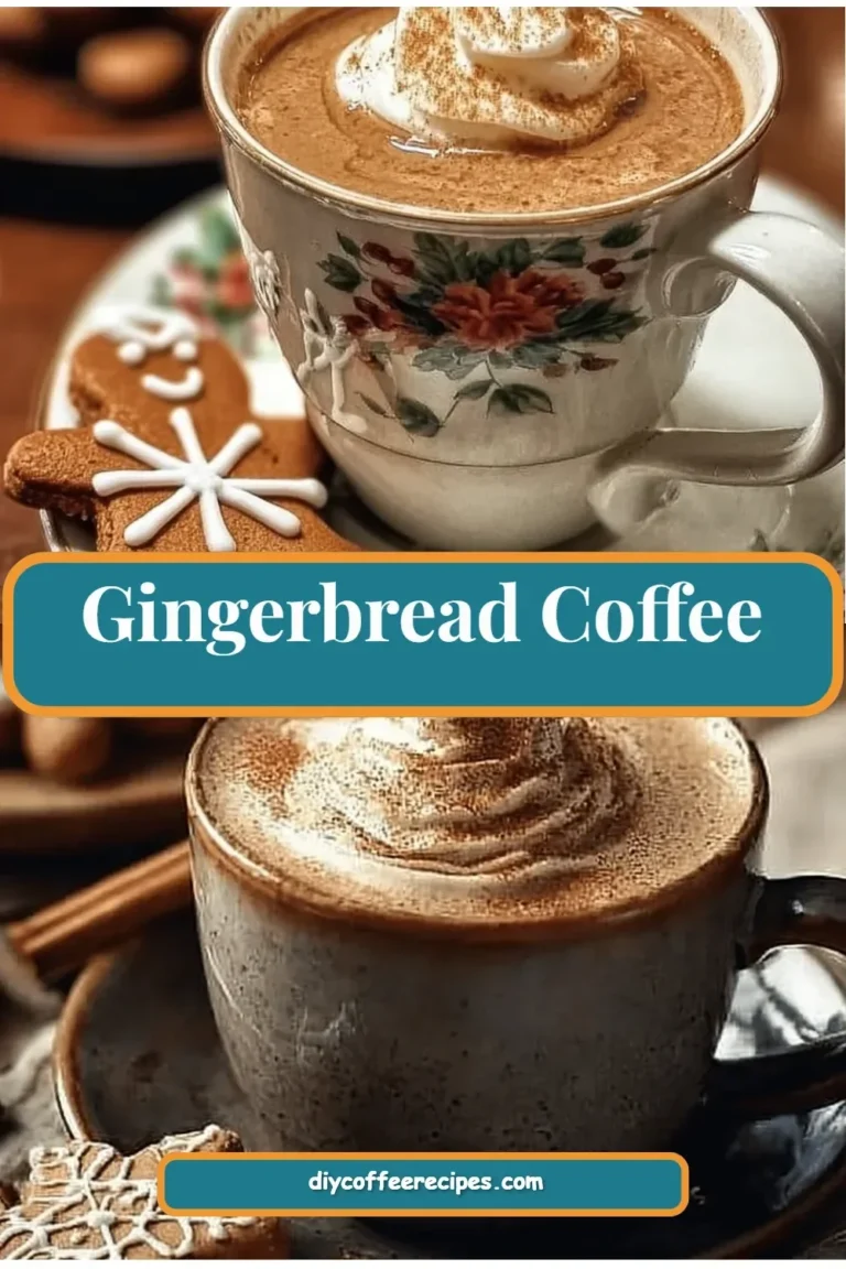 Cup of Gingerbread Coffee topped with whipped cream and spices