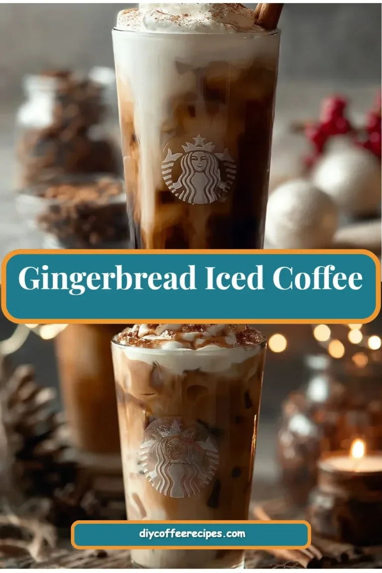 Delicious Gingerbread Iced Coffee with festive spices and whipped cream