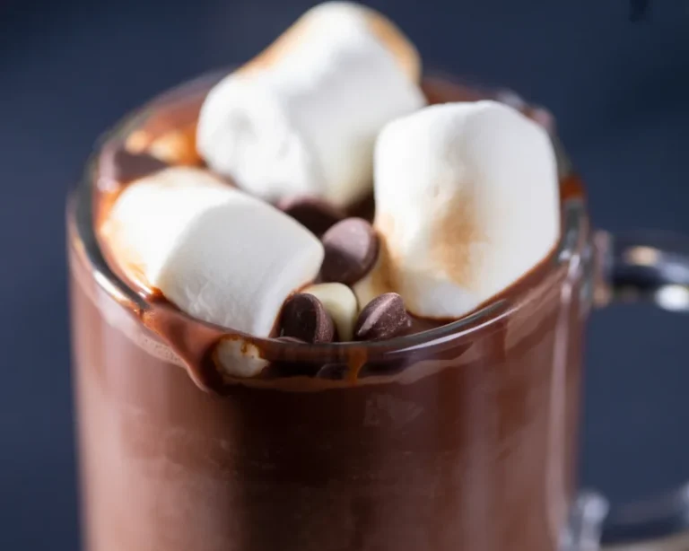 A rich cup of Hot Chocolate Coffee topped with whipped cream and cocoa sprinkles.