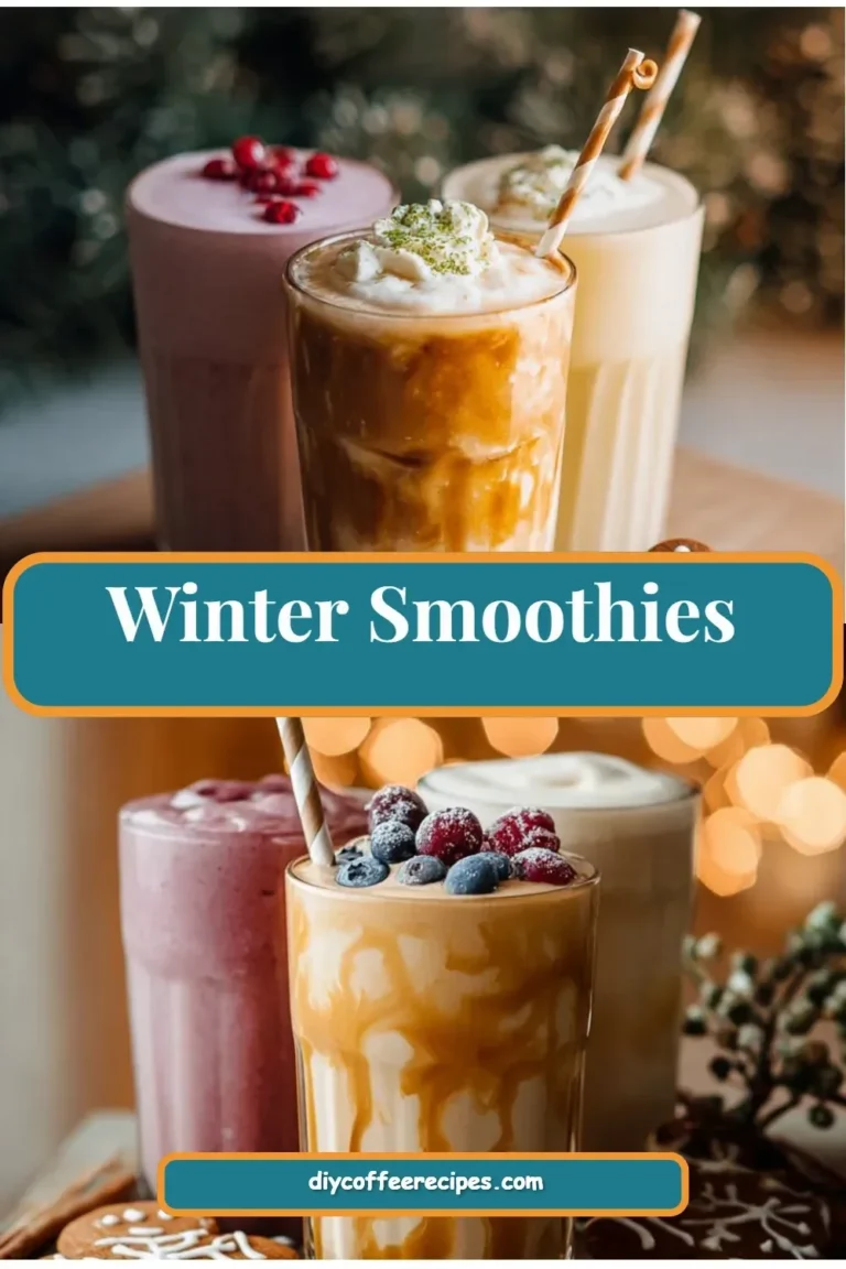Delicious winter smoothies made with seasonal fruits and vegetables.