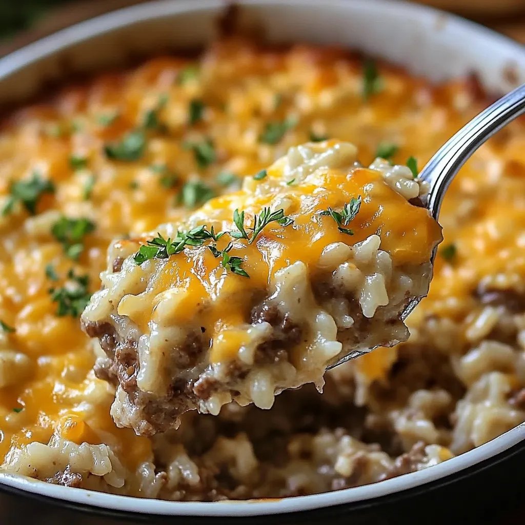 Cheesy Ground Beef Rice Casserole