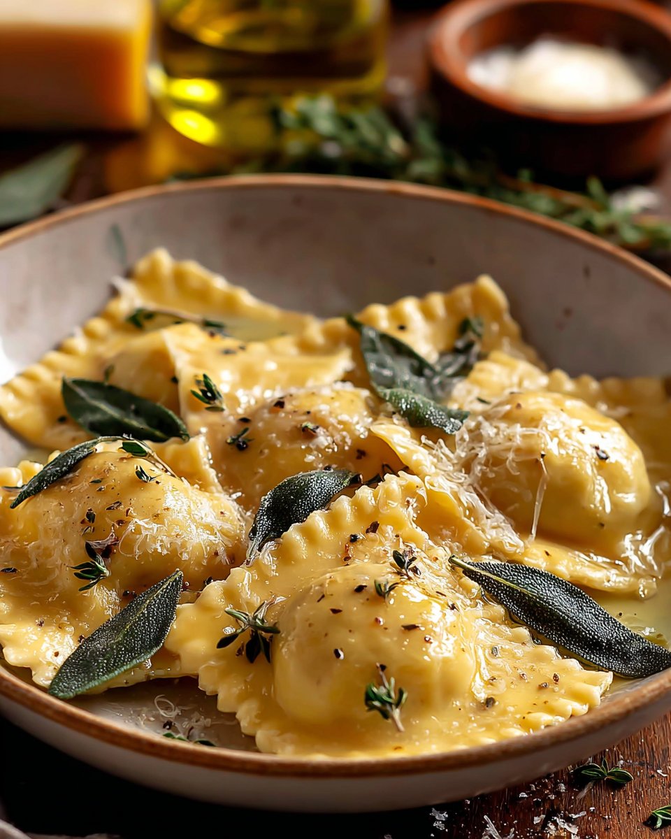 Ravioli with Sage Butter Sauce