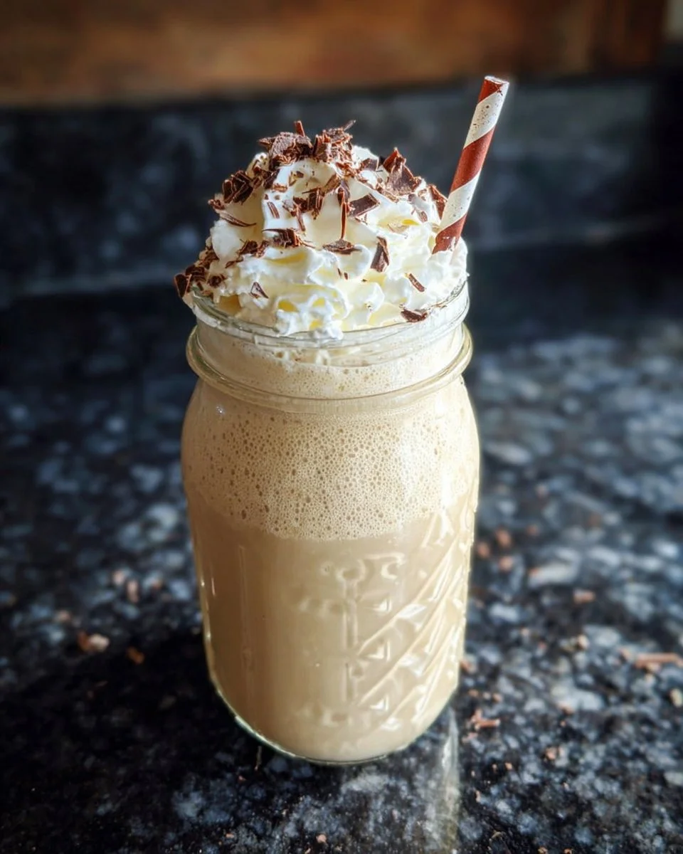Bailey's Irish Coffee Shake topped with whipped cream and coffee beans.