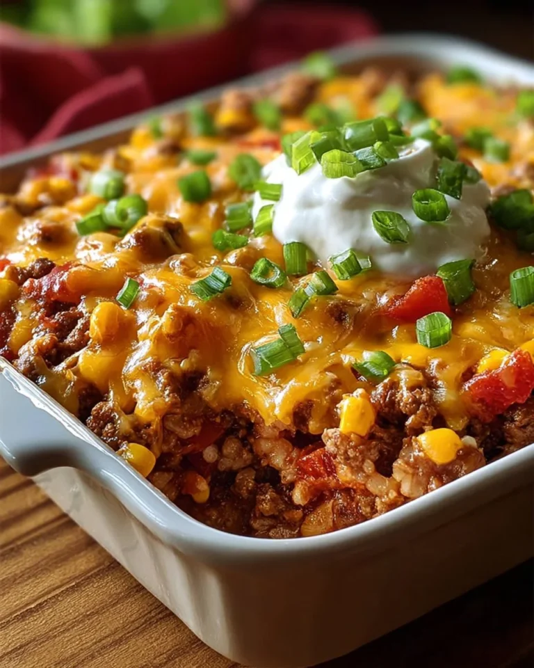 Delicious Cattle Drive Casserole served in a rustic dish, perfect for family meals.