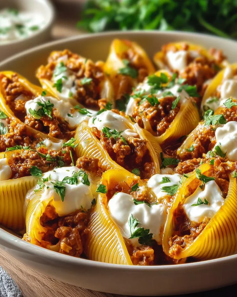Cheesy Taco Shells Bake topped with melted cheese and fresh toppings