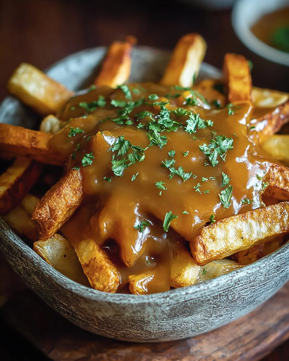 Delicious homemade chip shop curry sauce served with crispy snacks