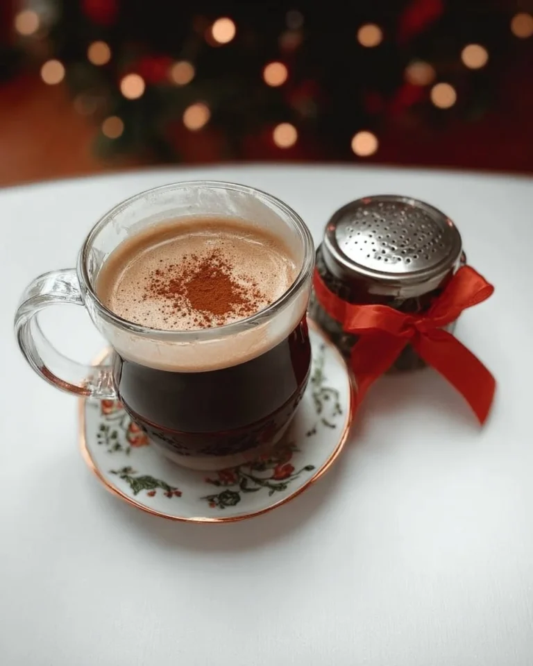 A cozy Christmas coffee blend in a festive mug with cinnamon and spices.
