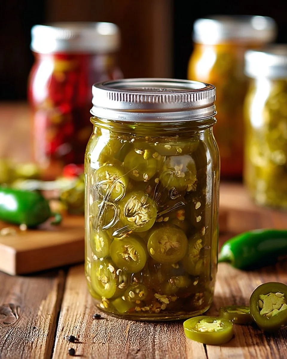 Bottle of Dill Pickle Hot Sauce on a wooden table