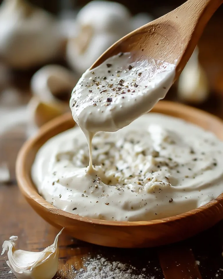 Creamy Garlic White Pizza Sauce served on a freshly baked pizza