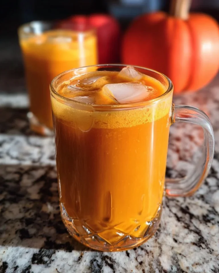 Glass of fresh pumpkin juice with pumpkin slices on the side