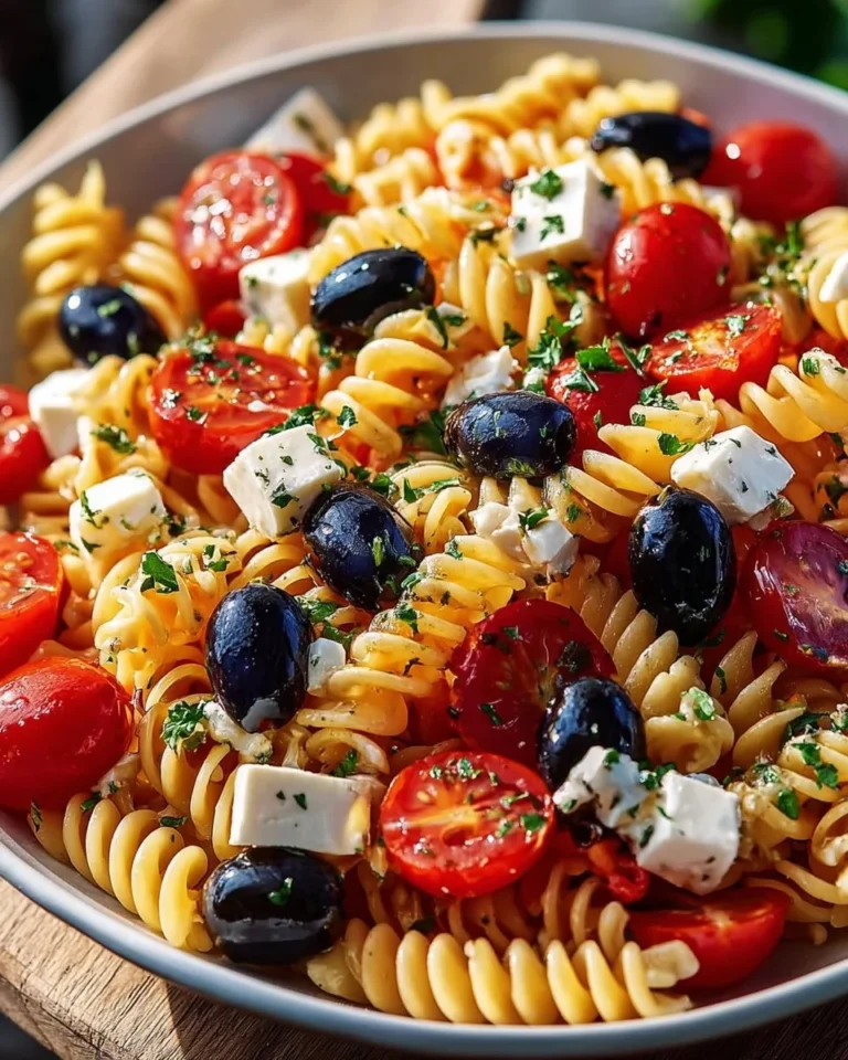 Colorful Red, White, and Blue Pasta dish for festive celebrations