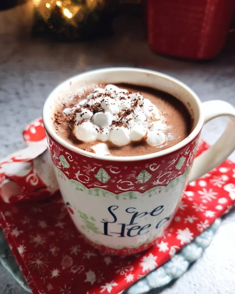 Delicious slow cooker hot chocolate served in a mug with whipped cream.
