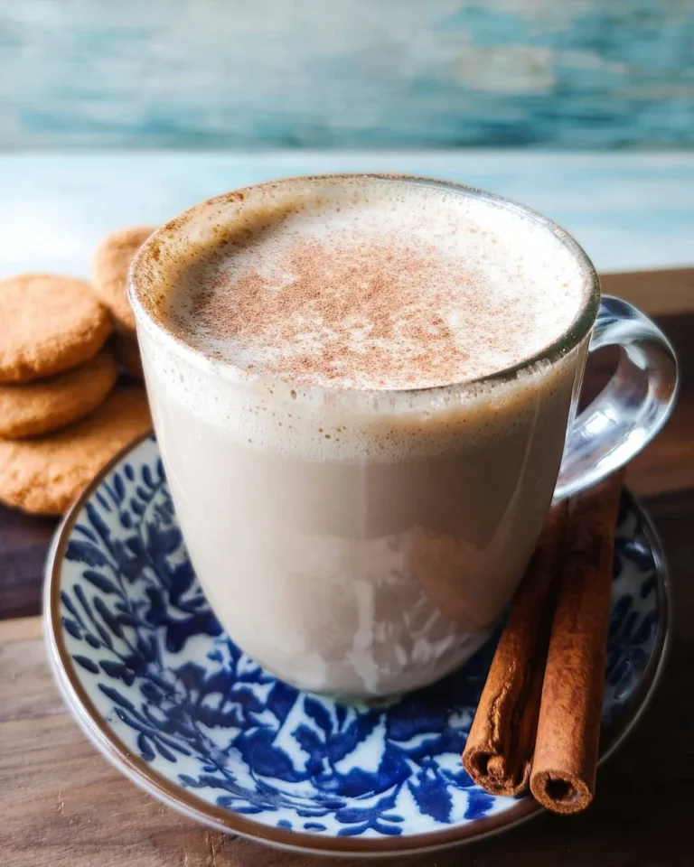 A delicious Snickerdoodle Latte topped with cinnamon and sugar.