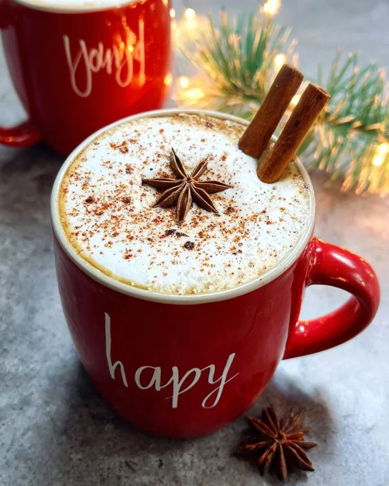 Delicious spiced apple cider latte topped with whipped cream and cinnamon.