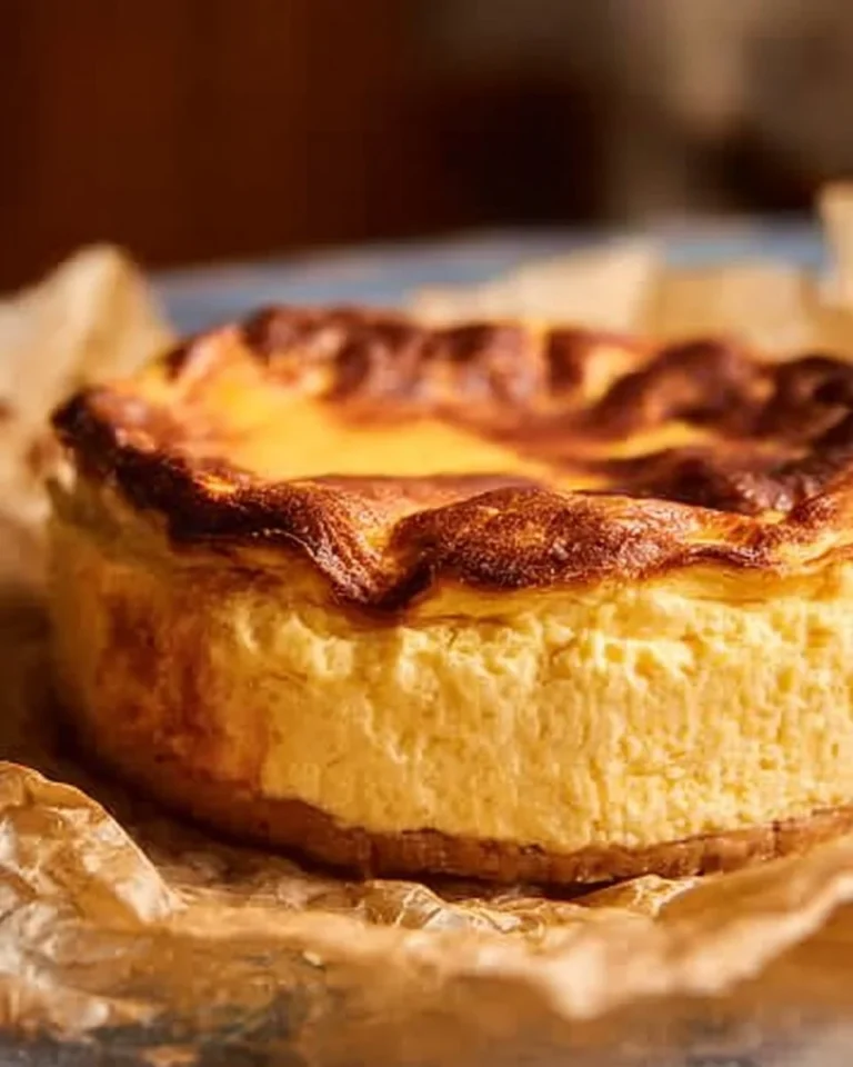 Delicious Basque Burnt Cheesecake served on a plate