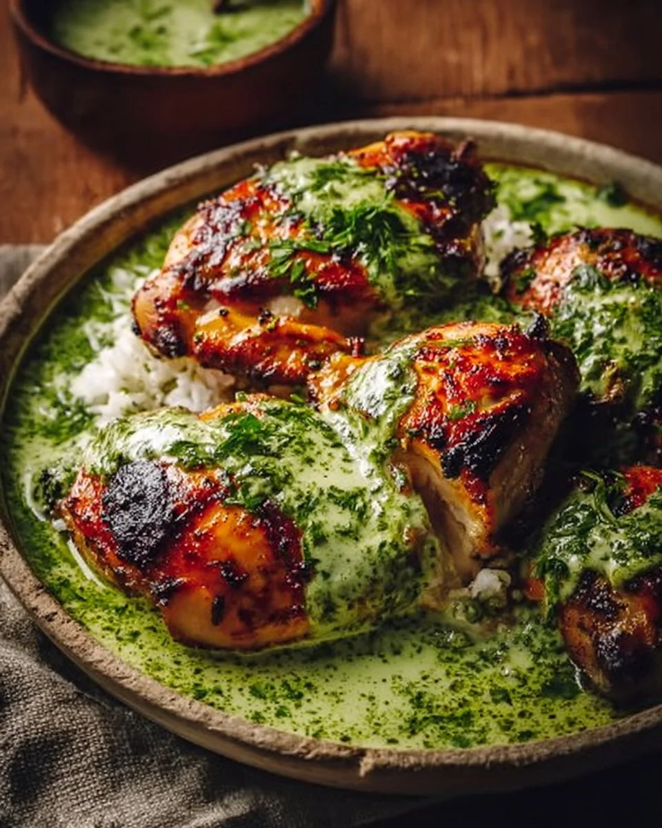 Best Peruvian Chicken with Creamy Green Sauce Recipe