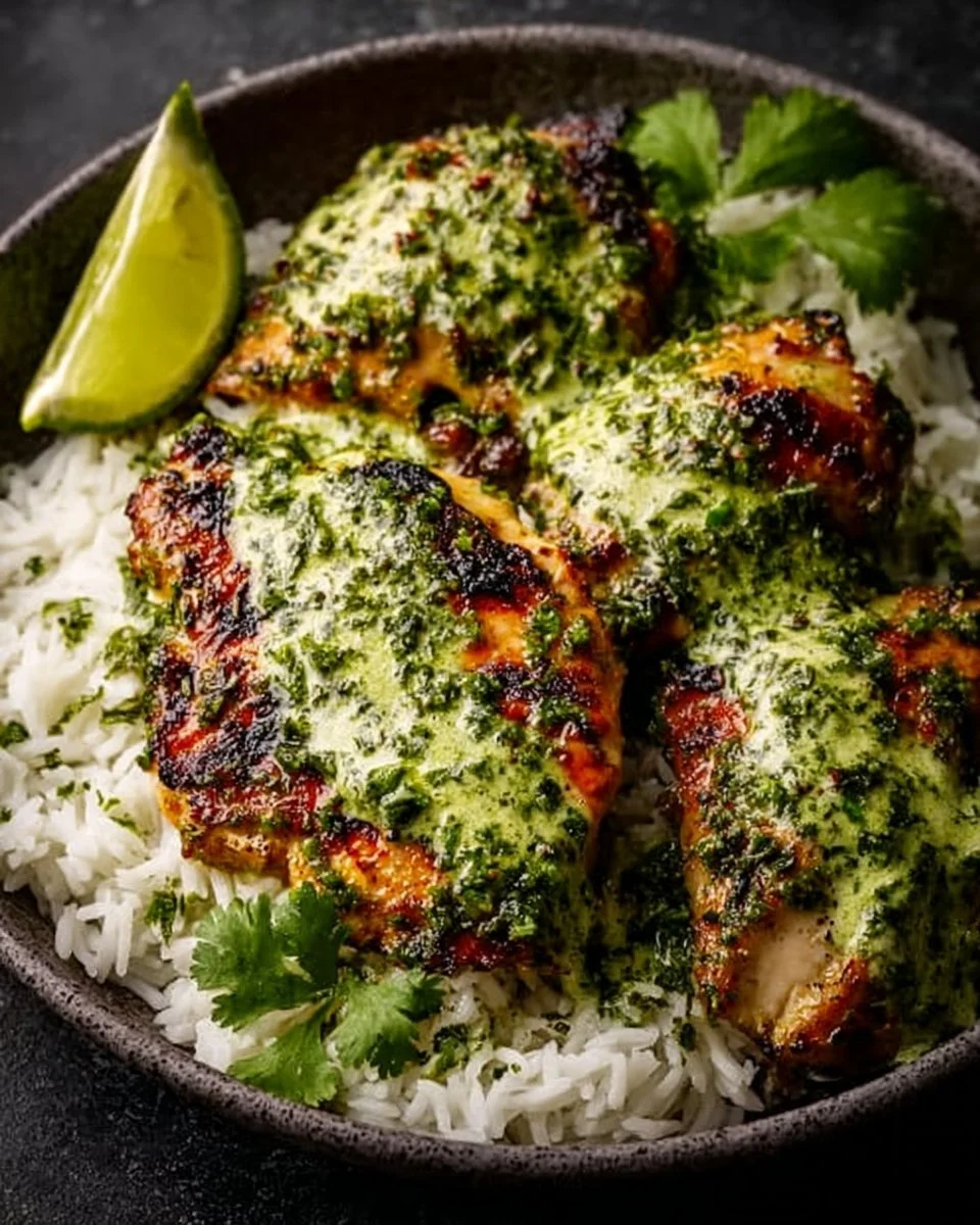 Best Peruvian Chicken with Creamy Green Sauce Recipe