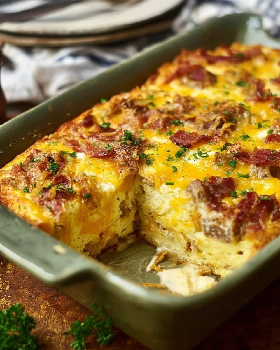 Cheesy Bacon Ranch Breakfast Casserole