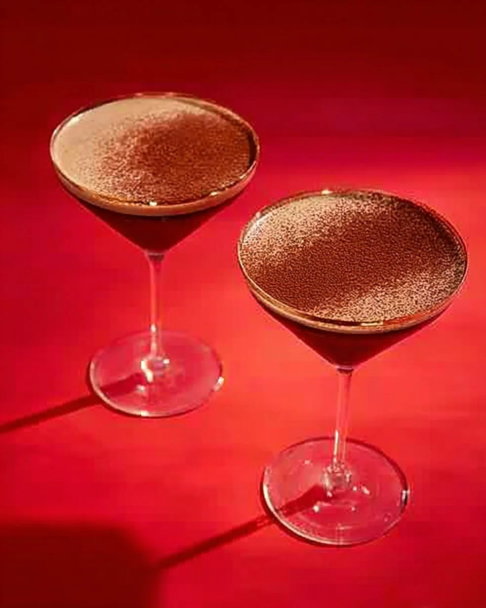 Creamy Espresso Martini cocktail with coffee and vodka ingredients