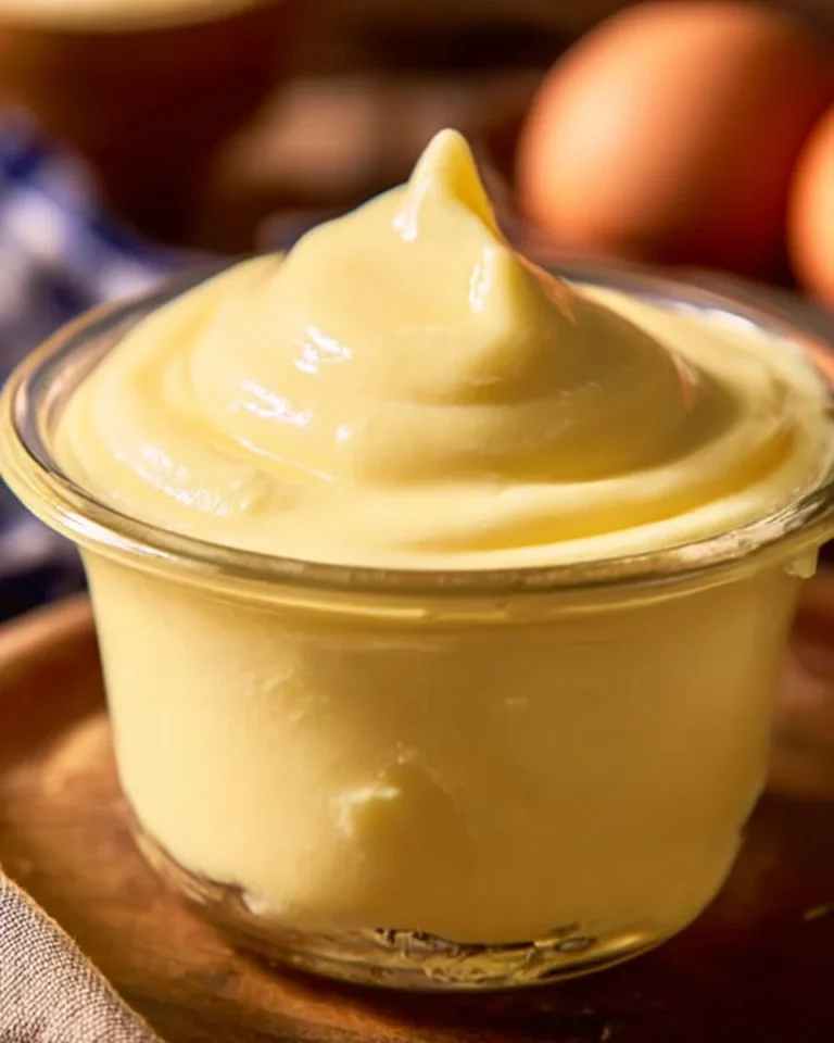 Delicious homemade crema pasticcera, Italian pastry cream used in desserts