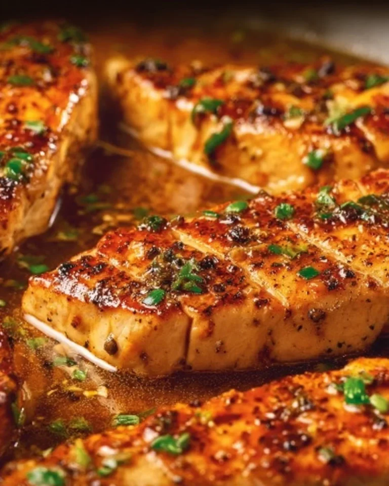 Delicious Garlic Butter Chicken served with herbs and spices