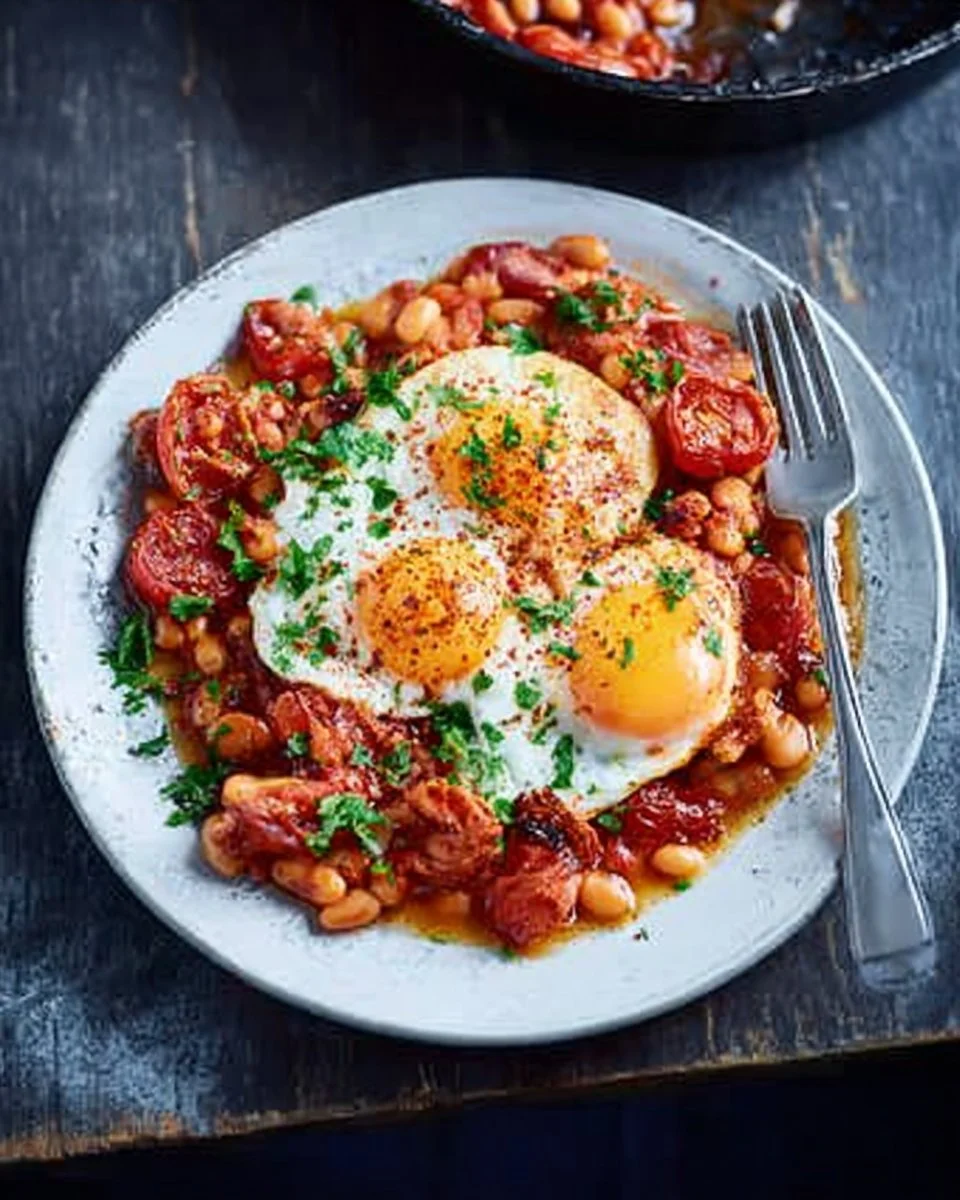 Homemade Smoky Baked Beans With Egg & Chorizo Recipe | Waitrose & Partners