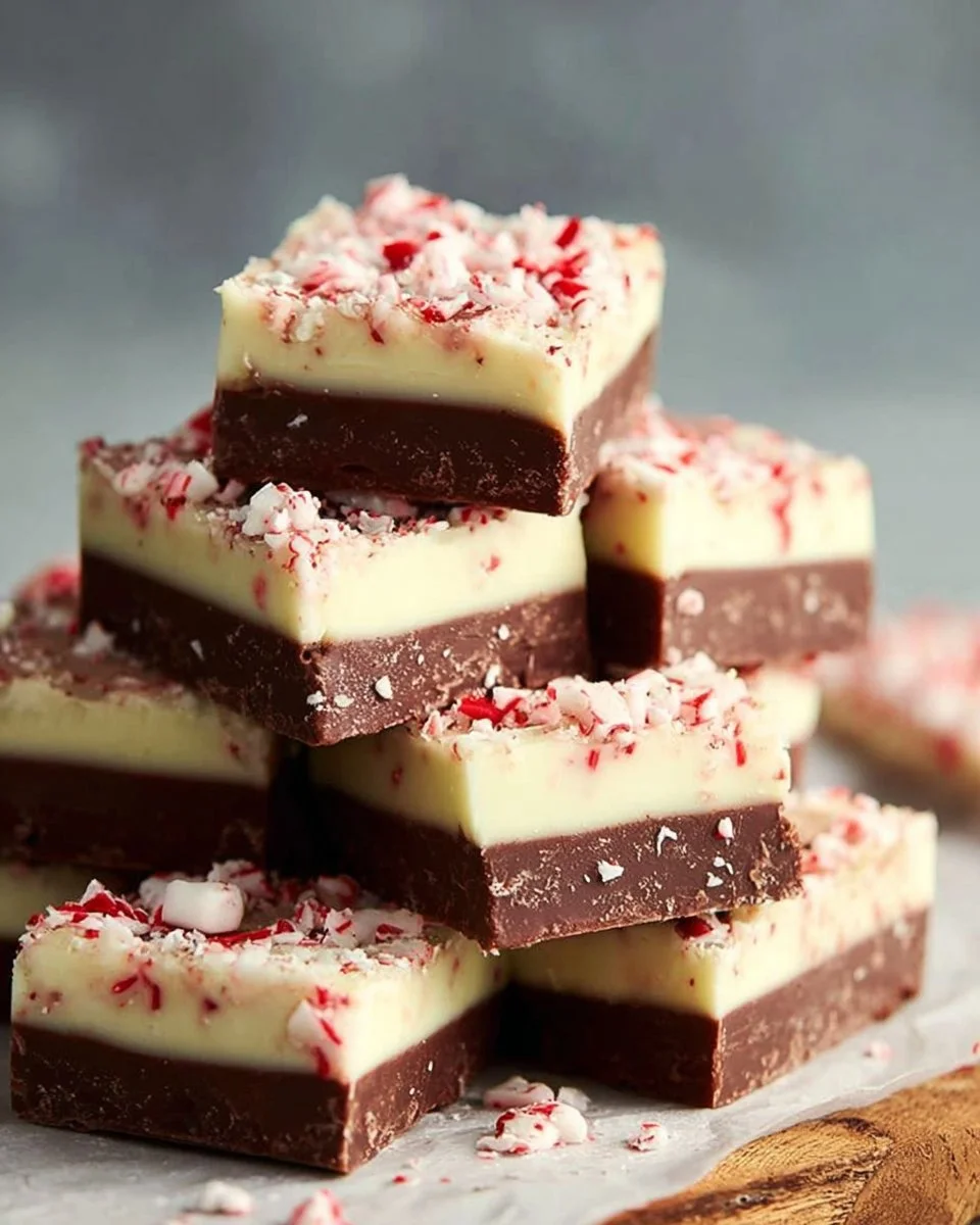 Layered Mint Chocolate Fudge