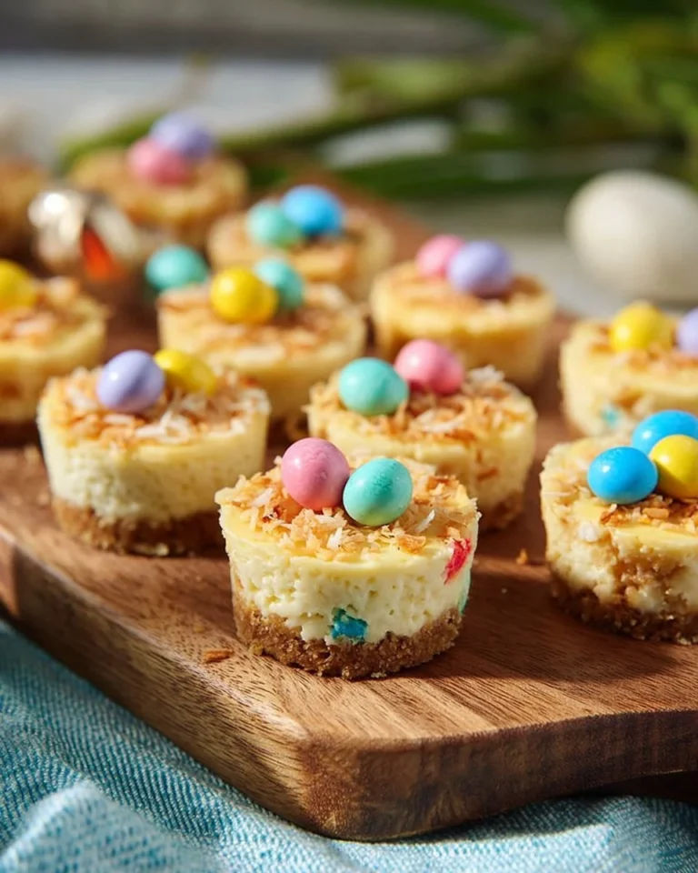 Mini Easter Cheesecakes decorated for holiday celebrations