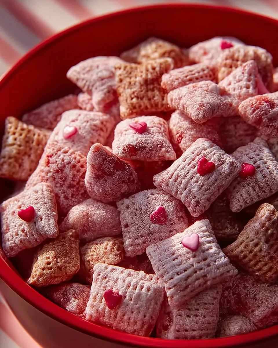 Delicious Strawberry Chex Mix for Valentine's Day