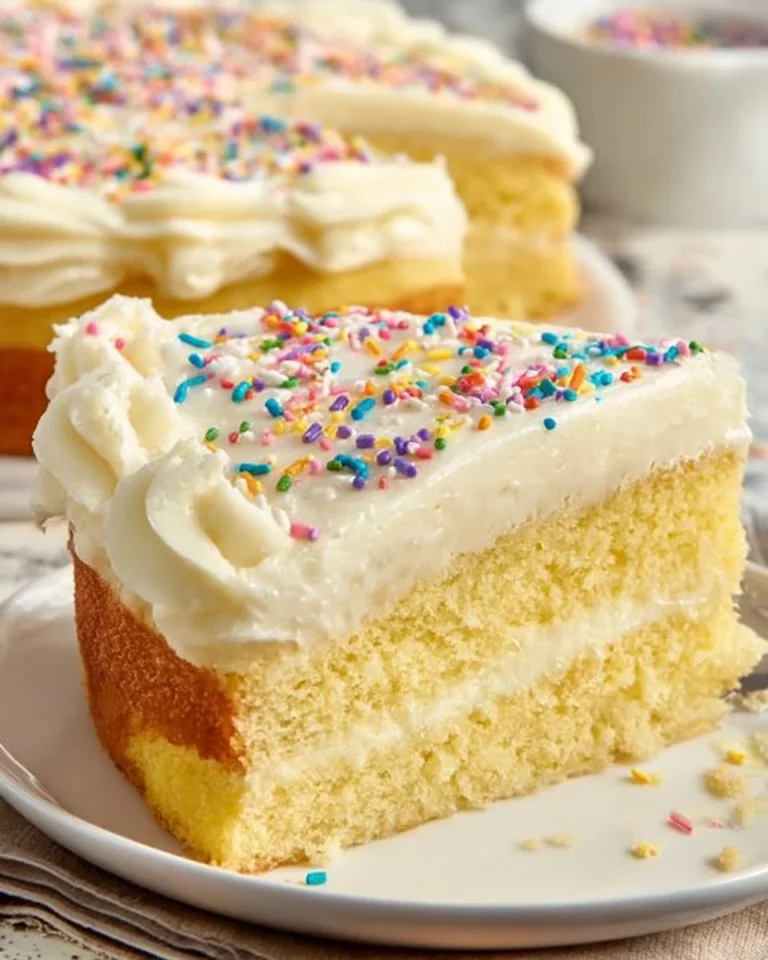 Delicious vanilla sheet cake served with frosting, inspired by Costco recipe.