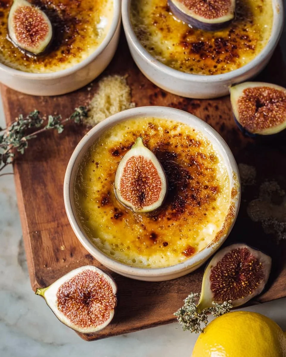 An Easy White Chocolate & Lemon Crème Brûlée Recipe with Fresh Fig Compote