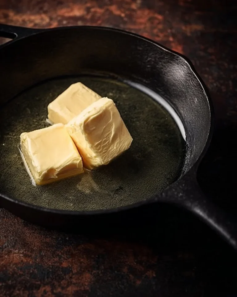 Delicious homemade basic brown butter sauce in a pan.