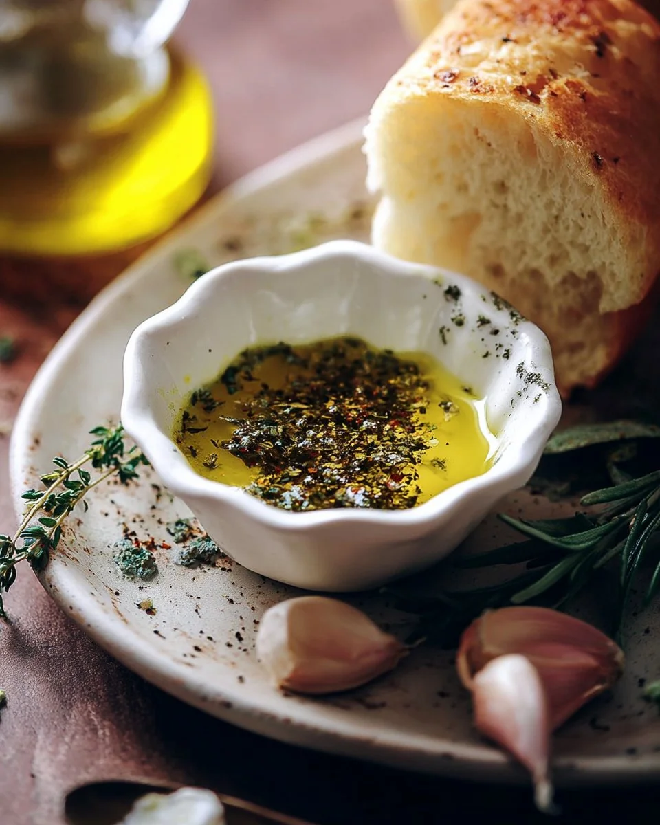 Bread Dipping Oil and Herbs
