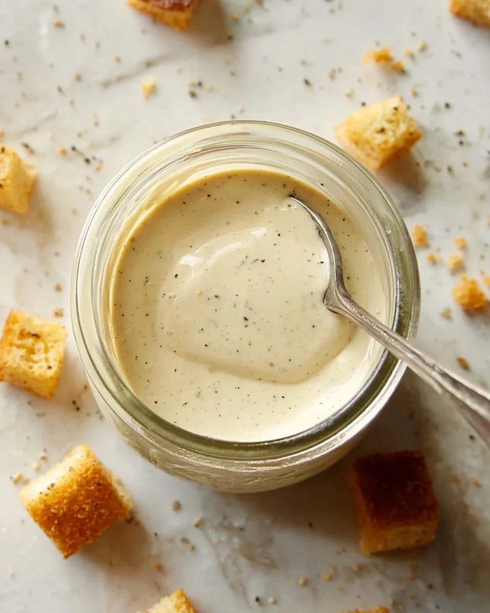 Delicious homemade Caesar dressing made with fresh ingredients