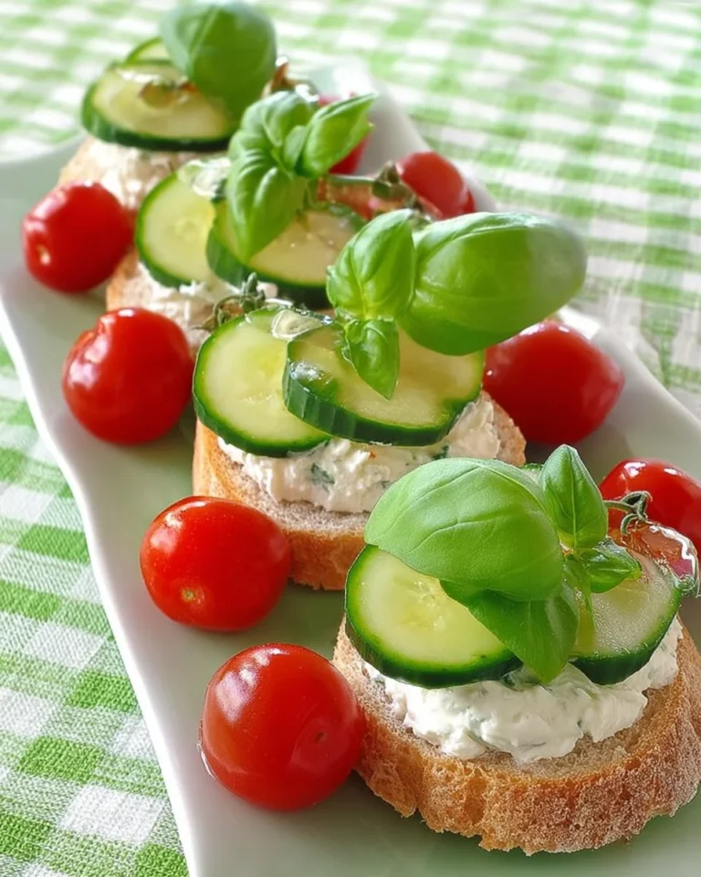 Cucumber Basil Tea Sandwiches served on a decorative platter