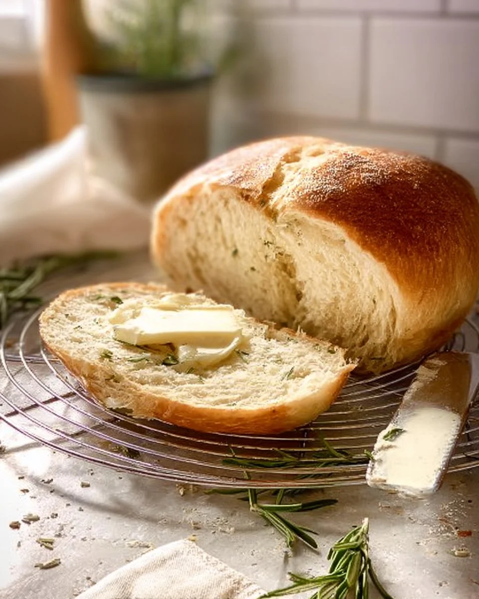 Freshly baked rosemary bread inspired by Macaroni Grill recipe